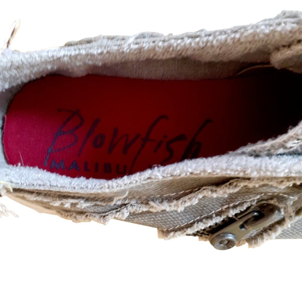 Blowfish Malibu Fruit-k Sneaker Shoes Womens Size 6 Gray Zipper Frayed Edge - Picture 4 of 5